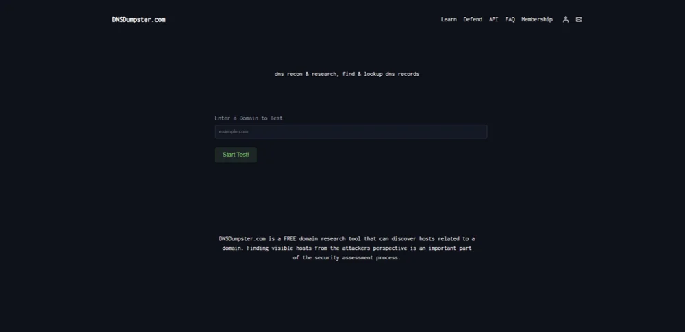 DNSDumpster: Best for Domain Reconnaissance