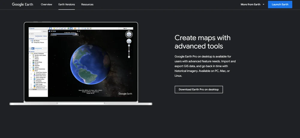 Google Earth Pro: Best for Geolocation and Visual Verification