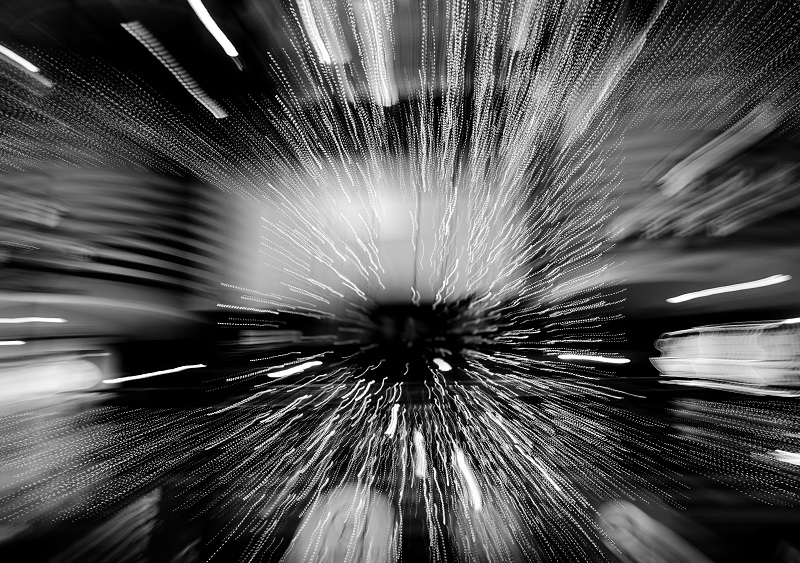 Black and white abstract representing data overload or data flow 